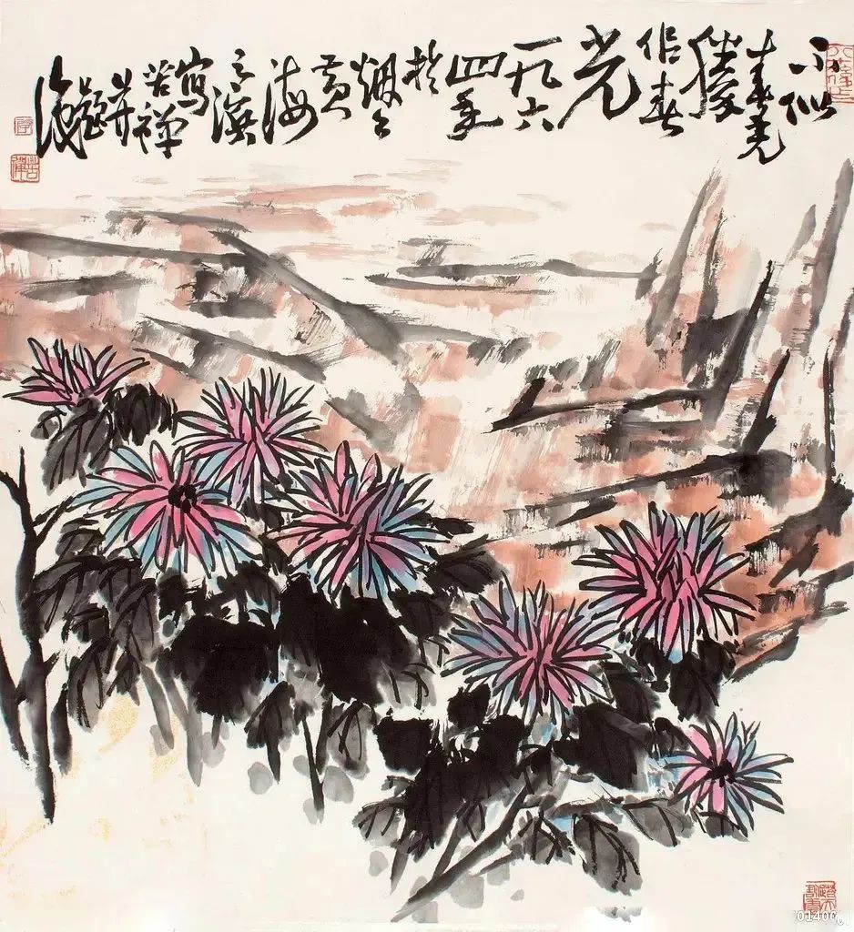 品诗赏画Ⅰ叹庭前甘菊花李苦禅写菊