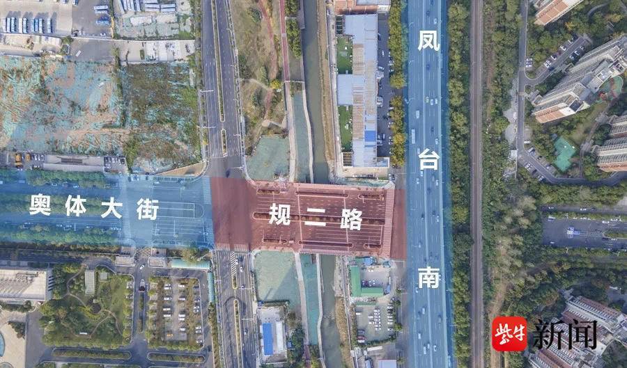 工程西起西城路与奥体大街交叉口,东至凤台南路,全长215米,其中桥梁长