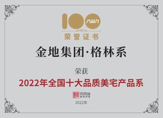 稳健金地 坚守产品 丨金地集团再获克而瑞2022年度七项产品力大奖_腾讯新闻