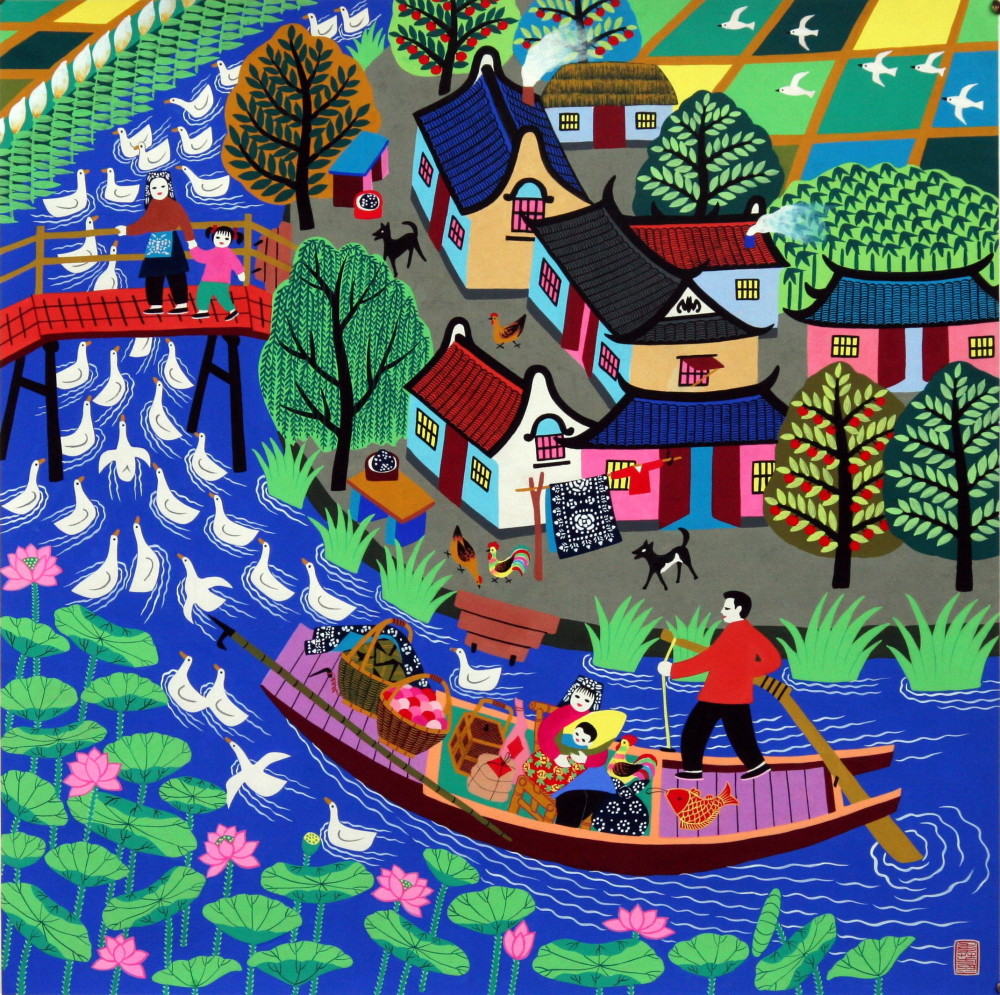 金山农民画里的江南春色与岁时生活_腾讯新闻