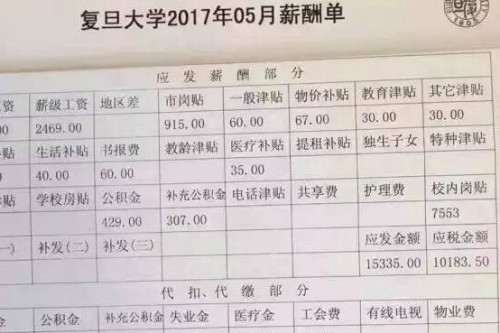 大学教授亮工资条月薪一万五到手八千？当事人回应