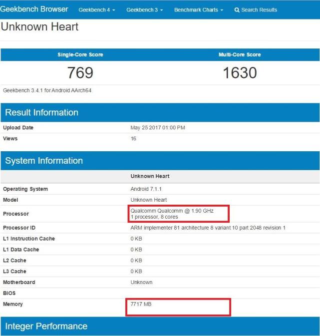 諾基亞9:跑分網站再現8GB內存簡直要逆天