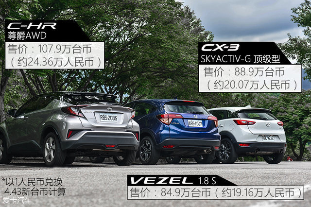 夏天到台北做选题对比C-HR\/CX-3\/缤智