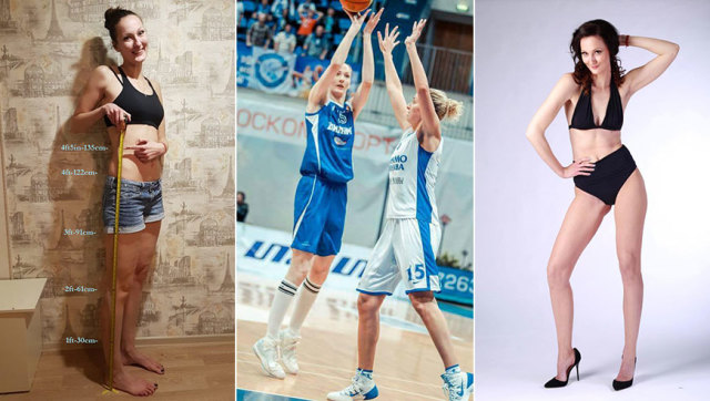 女篮中锋成世界最高模特 腿长1米33_移动腾讯