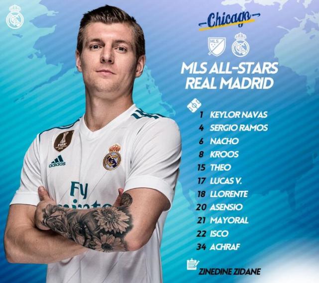 皇马热身赛首发:拉莫斯伊斯科PK卡卡比利亚