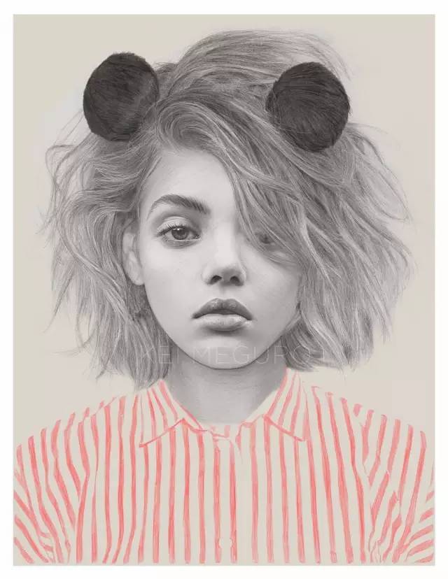 画画的女人都好有气质细腻美女素描水彩