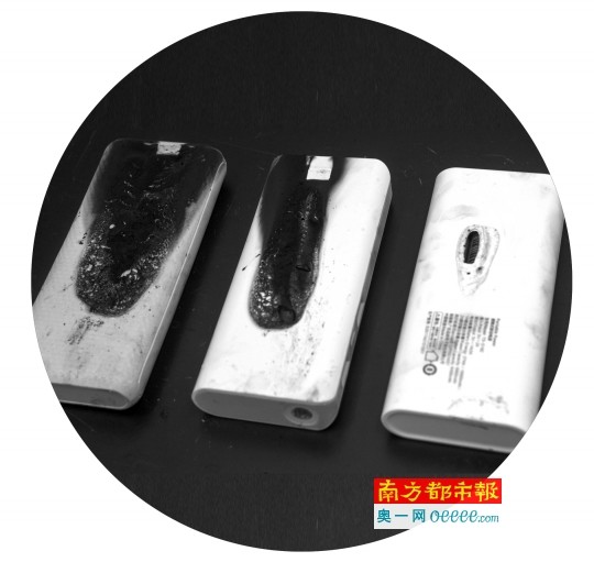 火车站买的充电宝一点就着 “小米”经重击严重变形