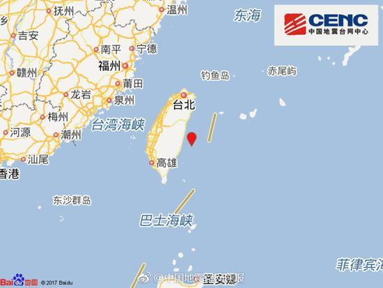 台湾花莲县海域发生5.5级地震