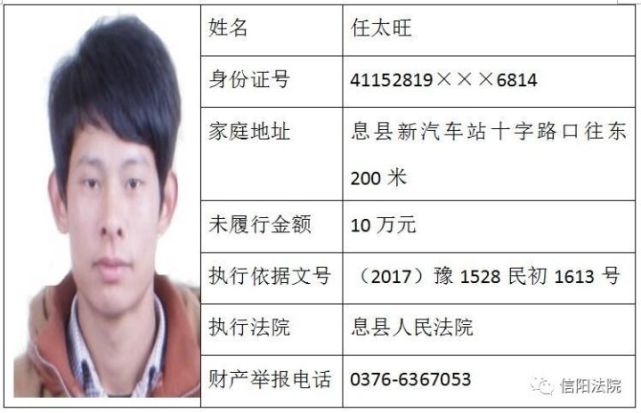 信阳法院曝光30名“老赖”名单 看有你认识的吗