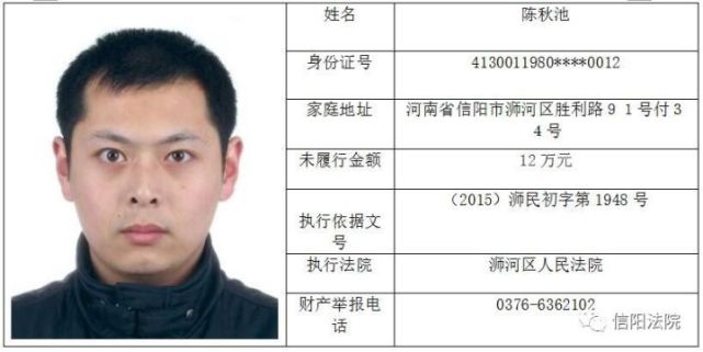 信阳法院曝光30名“老赖”名单 看有你认识的吗