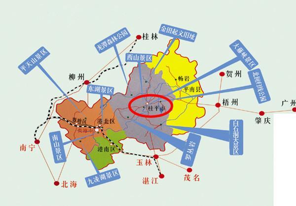 桂平市旅游地图