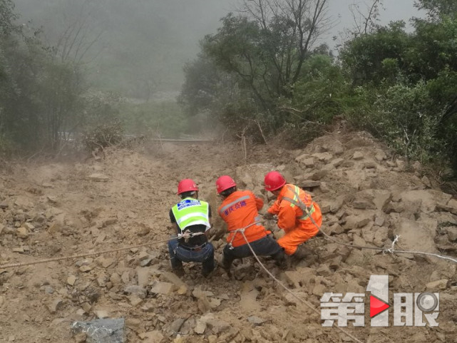 重庆一山体发生大面积滑坡 道路中断