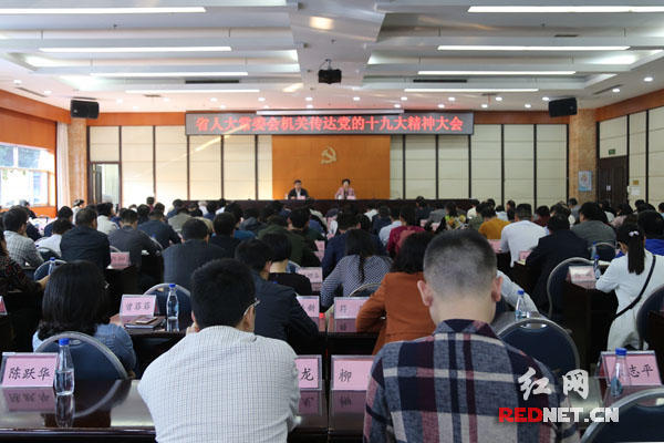 湖南省人大机关传达学习党的十九大精神