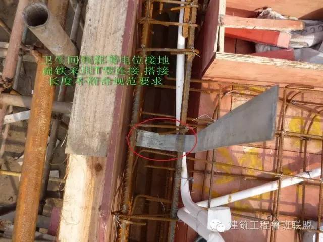 存在问题接地扁钢焊接长度不符合规范要求,没有做跨接.