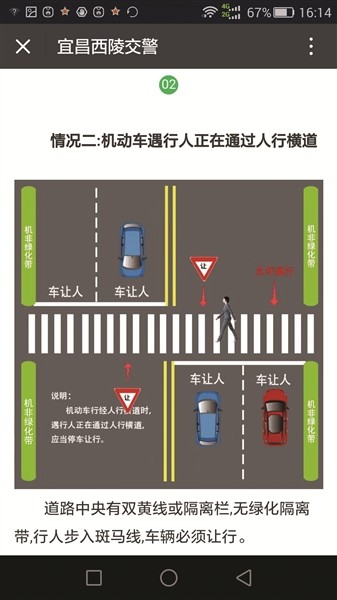 宜昌斑马线前 机动车如何礼让行人图解