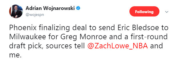 太陽公鹿將完成交易  Bledsoe將聯手字母哥-黑特籃球-NBA新聞影音圖片分享社區