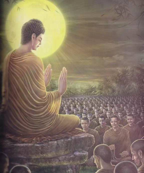 佛陀于鹿野苑度化了第一批弟子,开始了教化众生的事业.