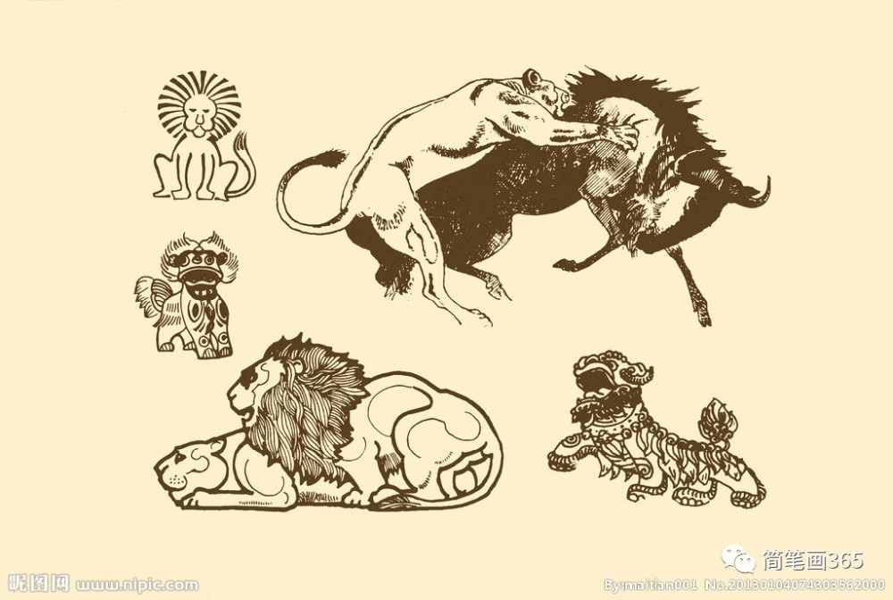 简笔画狮子 简笔画大全