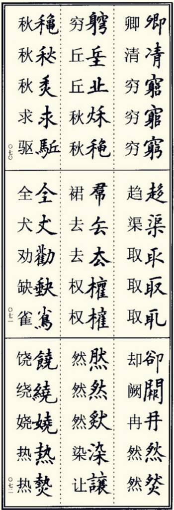 书法繁体字用法查询表附986个楷书异体字库