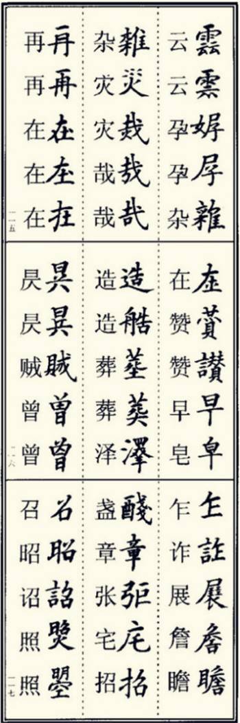 书法繁体字用法查询表附986个楷书异体字库