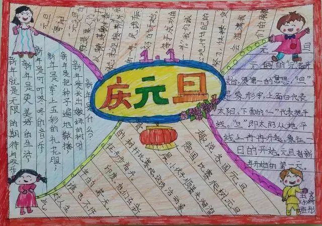 附元旦手抄报模板