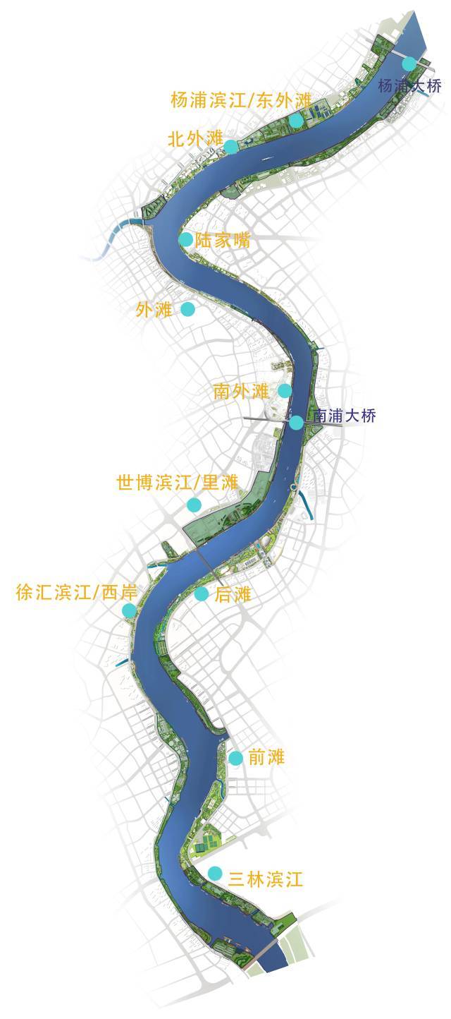 5公里的龙水南路-徐浦大桥,以及浦东耀华滨江段7公里的川杨河-塘桥