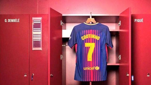 曝库蒂尼奥加盟巴萨穿7号 将获1300万欧年薪