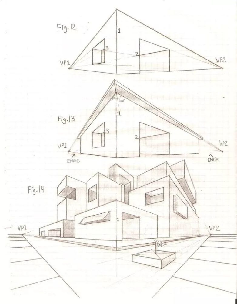 有人说我是来画画的 又不是建筑师 "no" 下面就是很好的例子 透视画法