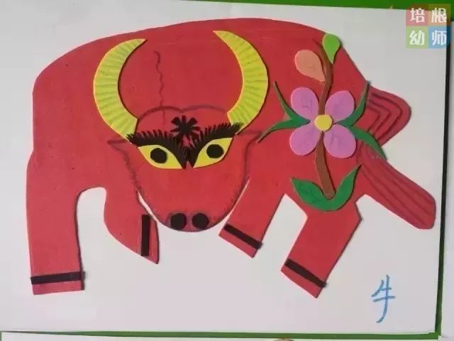 十二生肖剪贴画,简笔画,剪纸和艺术字,材料简单