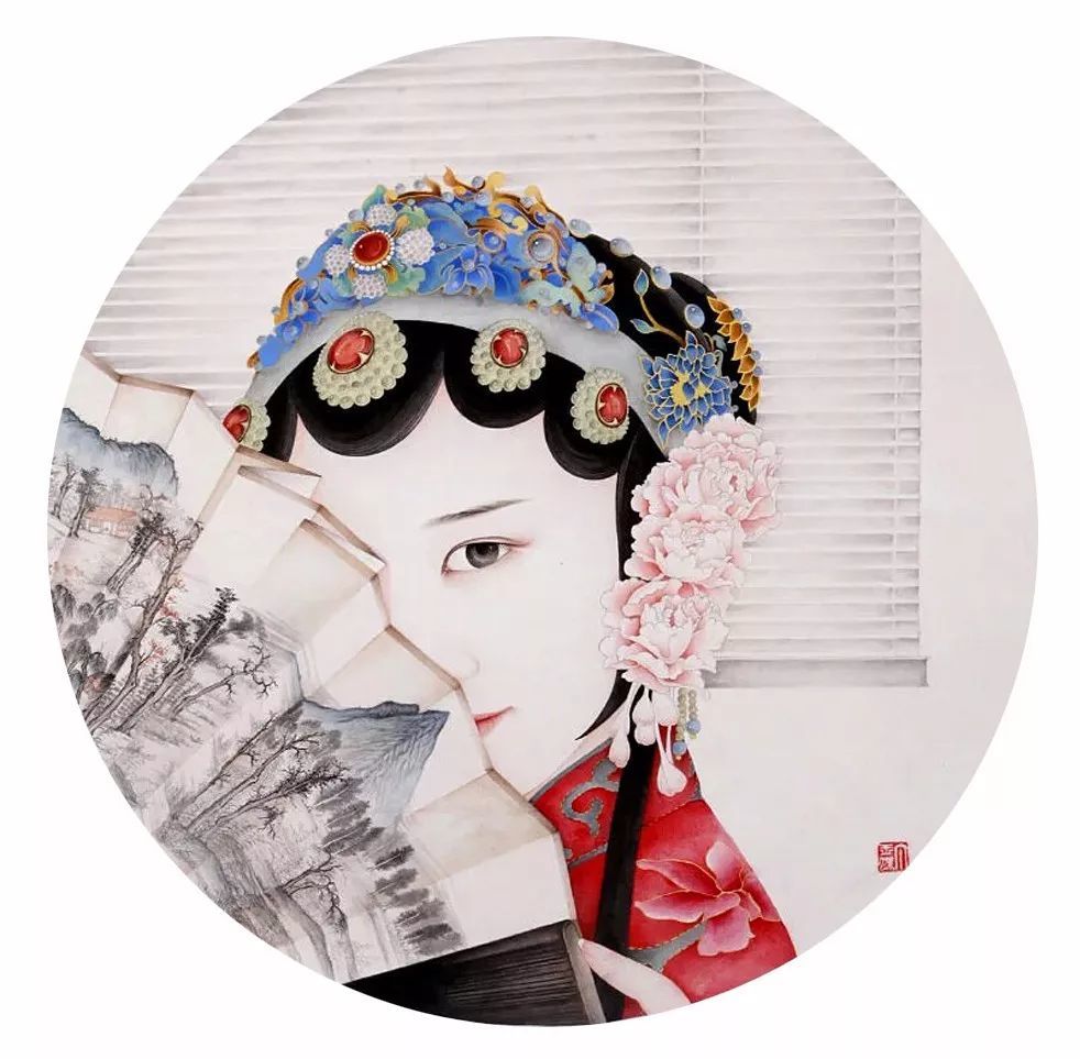 东方之美——丁己 京剧国粹人物及现代美女工笔画高清