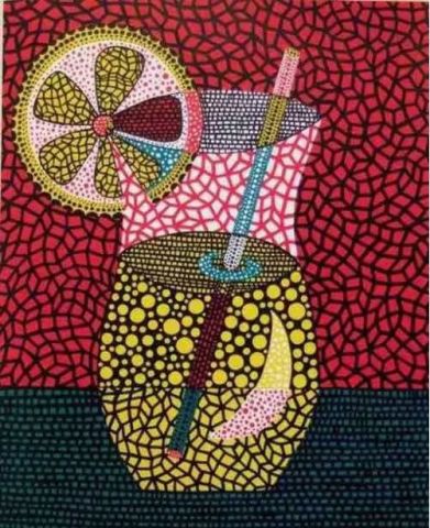 草间弥生代表作 绘画作品《花(d.s.p.s)》