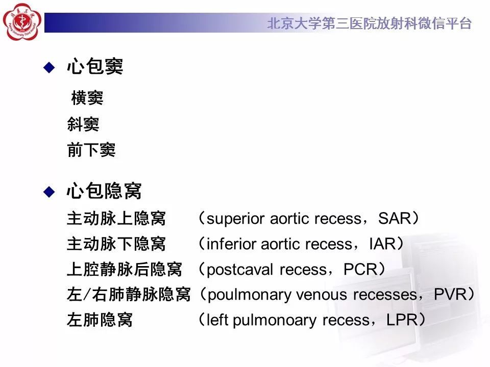 心包窦及心包隐窝的解剖结构内附ct断层图解