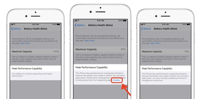 苹果在最新iOS 11测试版系统中加入手动降频