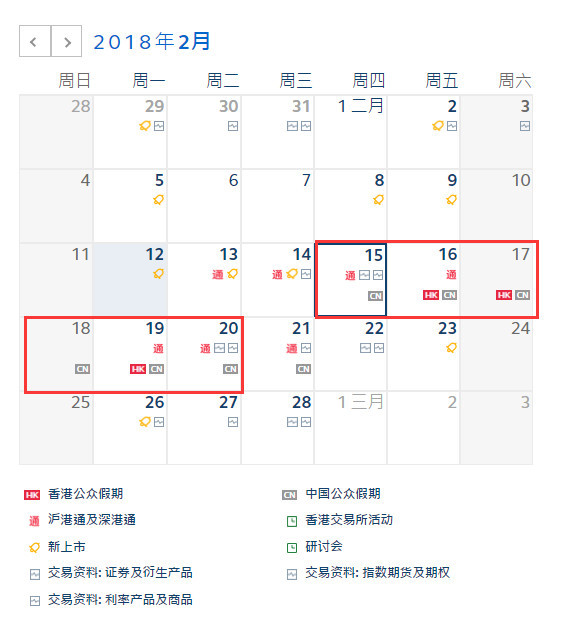 港股2018年春节休市安排:除夕上午开市 下午休市