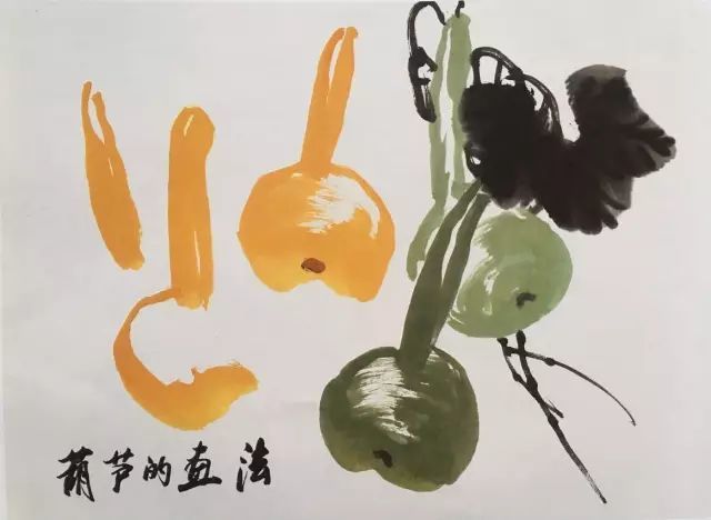 徐湛花鸟画教学:葫芦和柿子的写意画法