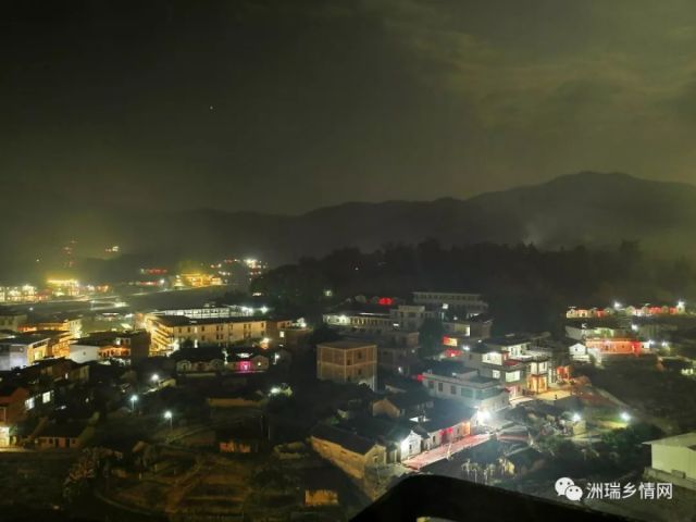 高清洲瑞镇夜景图,家乡真美!