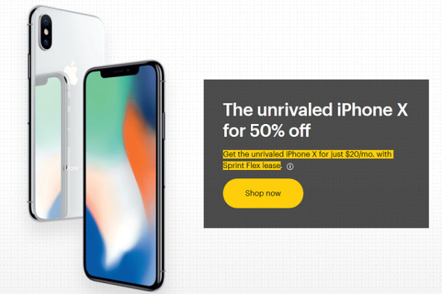 消费者组织称Sprint的半价买iPhone X促销有误导性