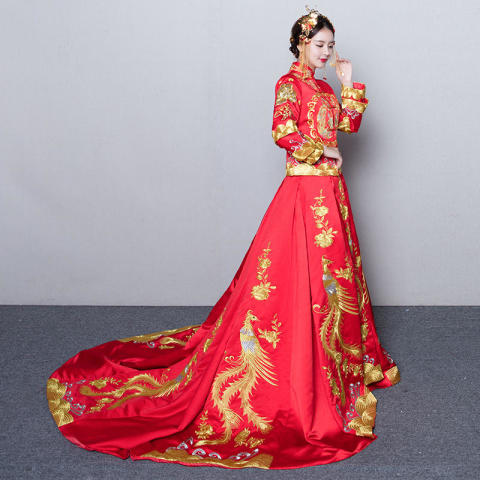 古代婚纱红色_古代新娘红色古装婚纱(2)