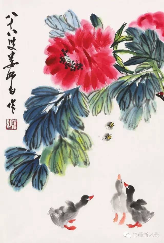 娄师白 丰富多彩娄师白画小鸭是一绝,他的画作,明朗,清新,简练,把诗人