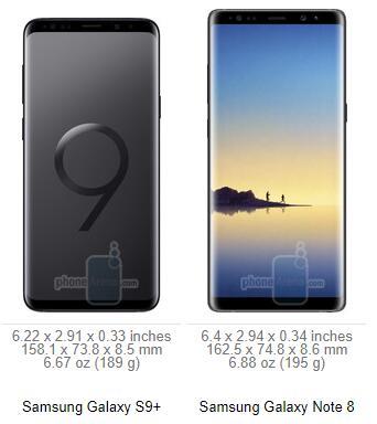 三星Galaxy S9+对比Note 8 同门兄弟如何选？