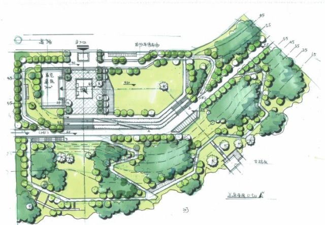 风景园林平面图马克笔上色