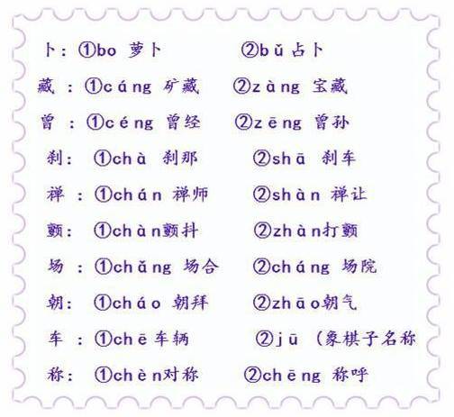 基础知识|汉字—多音字(附小学多音字汇总)
