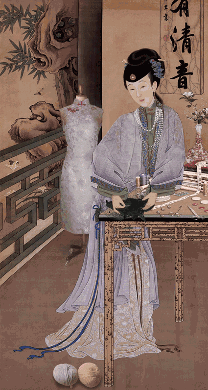 清宫旧藏的《雍正十二美人图》,展现古代美人的生活细节!