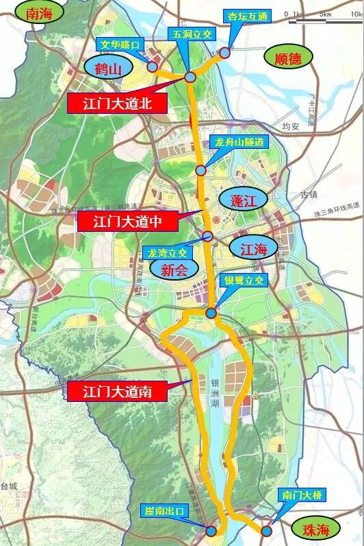 江门大道南线开工 双向6车道对接港珠澳大桥