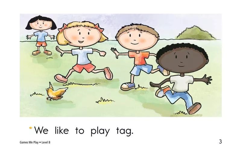 we like to play tag. 我们喜欢玩贴标签游戏(捉人游戏).