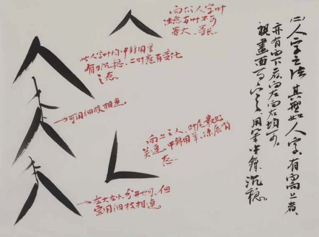 "人"字叶画法