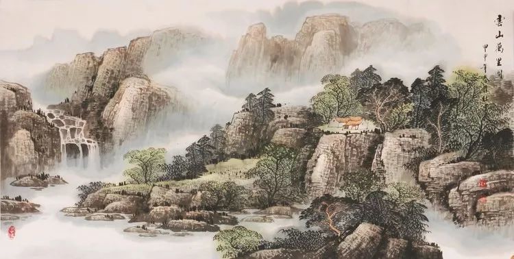 烟云与山川|杜中良工笔山水画赏析(85幅)