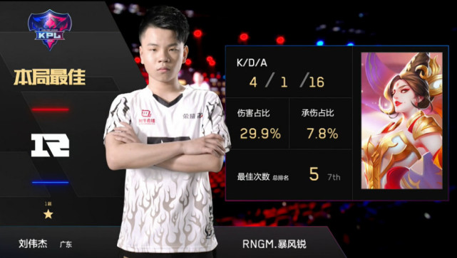 暴风锐再秀杨玉环输出爆炸 RNG.M速推拿到赛