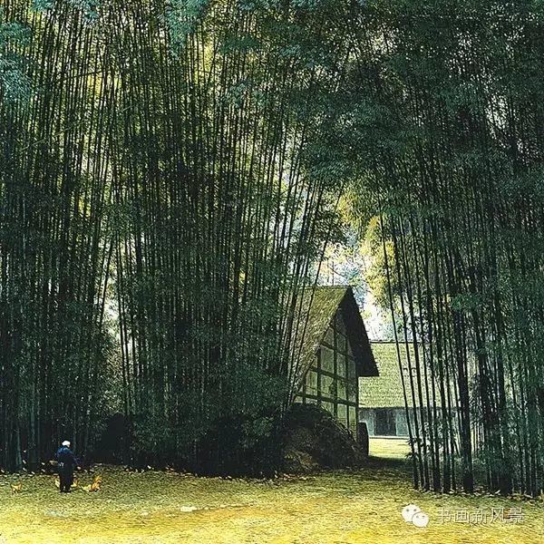 简崇民 笔下的这些竹林小桥流水人家,美醉了!