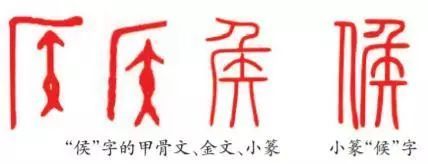 "侯"字在中国最古老的成熟文字甲骨文中已经出现,甲骨文"侯"字从"厂"